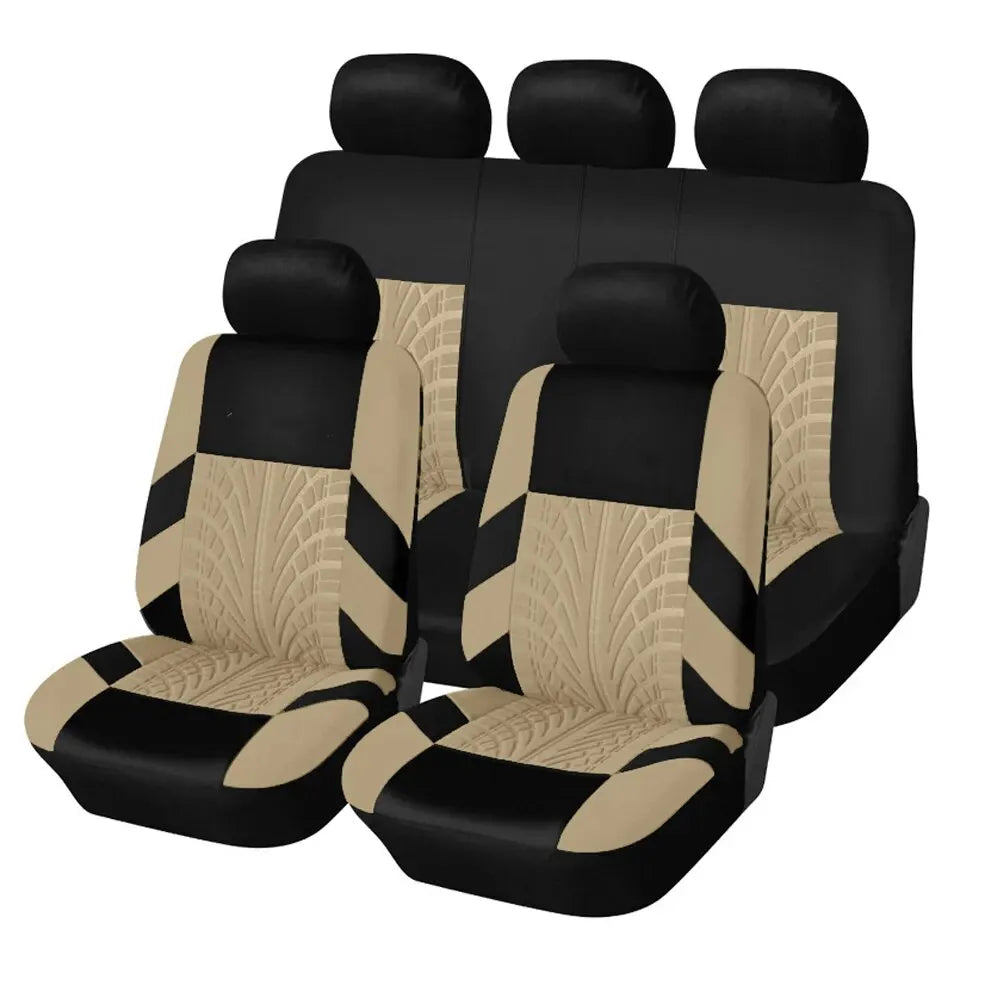 Universal Car Seat Covers Full Set Front And Rear Bench - Smarsty