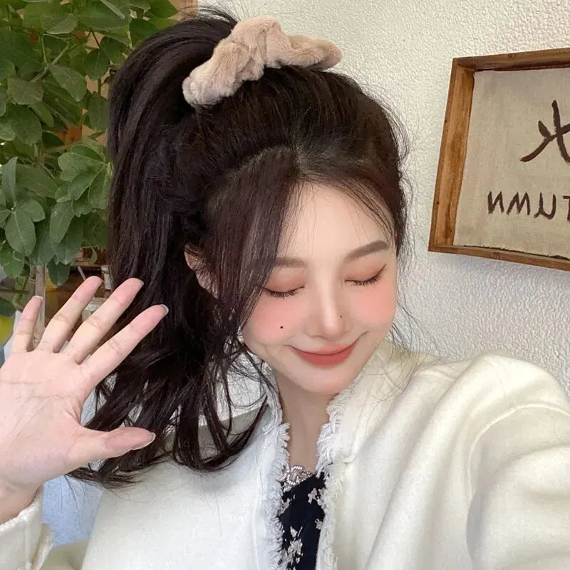 Plush Hair Scrunchies Set Soft Elastic Ponytail Holders - Smarsty