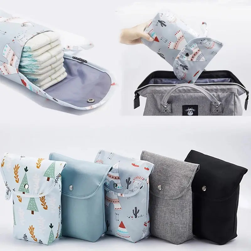 Baby Diaper Bag Waterproof Wet Dry Pack Mummy Storage Pouch Nappy Organizer Insert Tote Purse Travel Stroller Carry Bag by Smarsty
