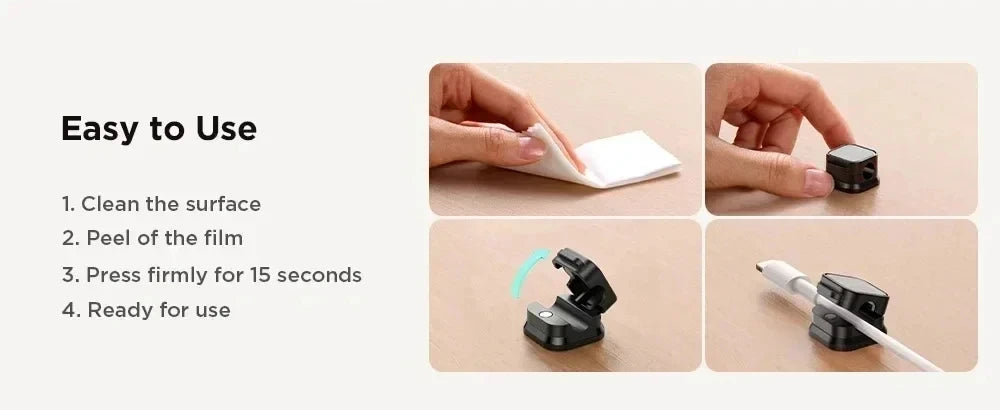Magnetic Cable Clip Cable Holder Adhesive Wire Keeper Cord Cable Organizer for Home Office Under Desk Management - Smarsty