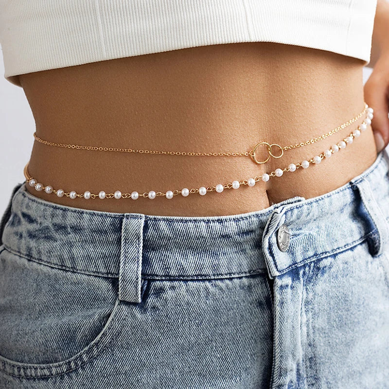 Vintage Pearl Belly Chain for Summer Fashion - Smarsty