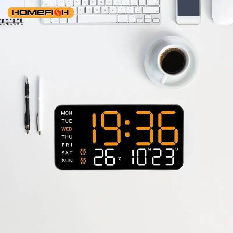 Giant Intelligent Digital Wall Clock With Temperature Display - Smarsty