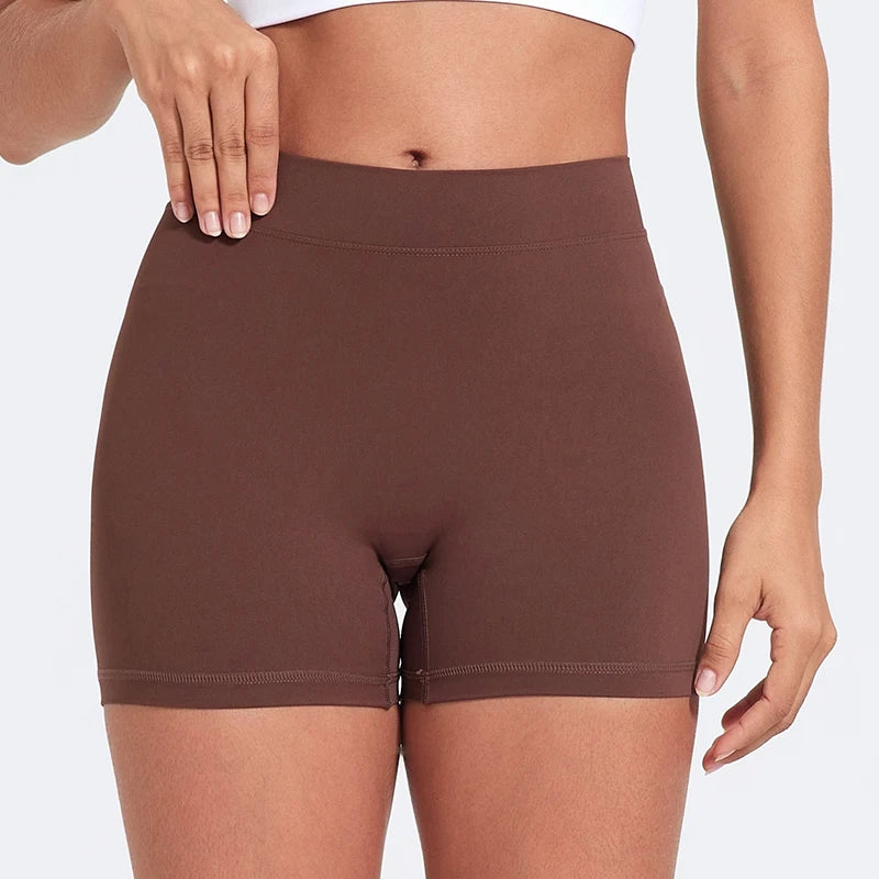 Sexy V-Back Shorts High Waisted Hip Lifting Yoga Shorts Women's Nylon Tight Fitting Shorts Training Sports Fitness Pants - Smarsty