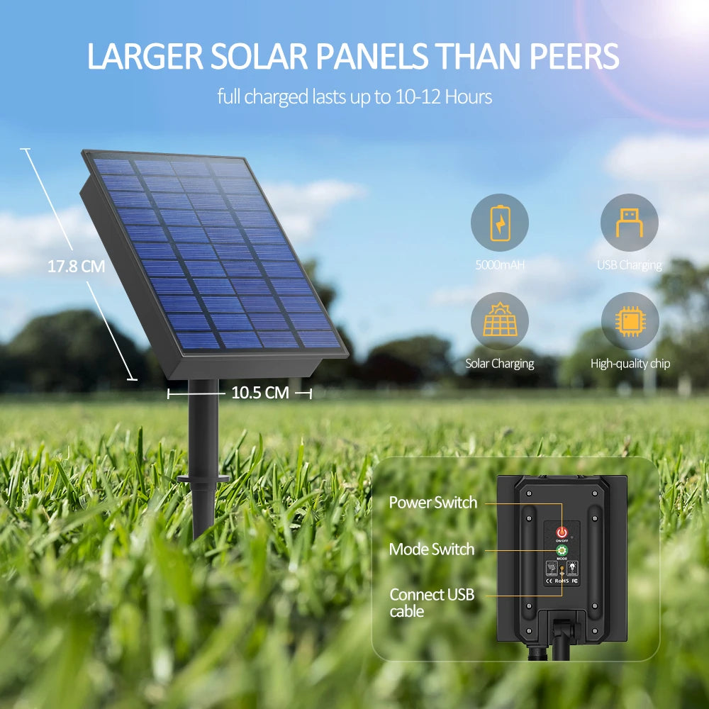 Mexllex 15.5M G40 Solar String Lights Outdoor with 8 Light Modes - Smarsty