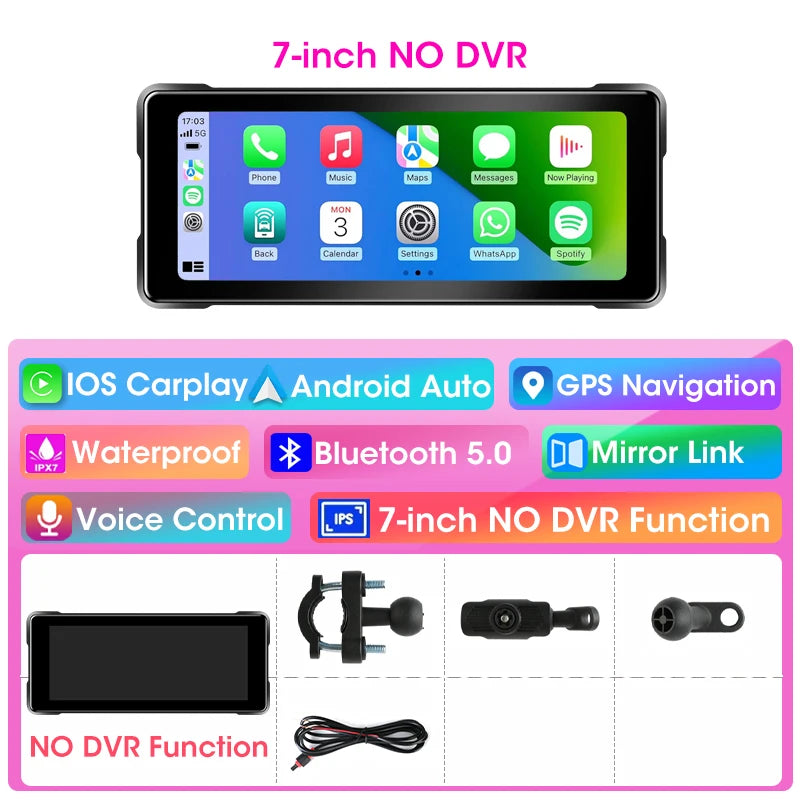Portable Motorcycle Navigation Display CarPlay Android Auto - Smarsty