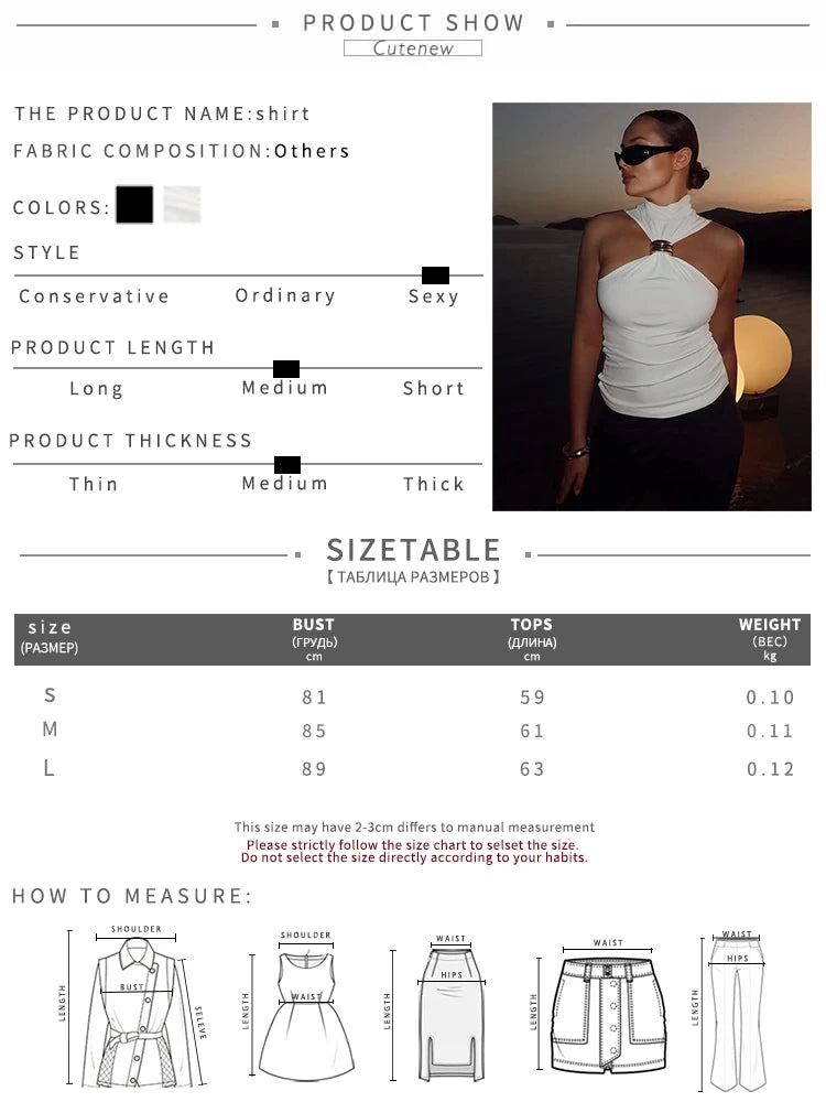 Weird Puss Metal Knot Tank Tops Women 2025 Summer Solid Pleated Sleeveless Stretch Simple Basic Streetwear Skinny Casual Vest - Smarsty