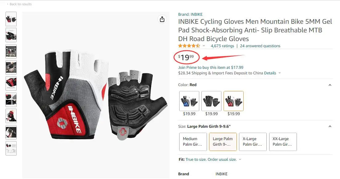 INBIKE Shockproof Gel Cycling Gloves Half Finger - Smarsty