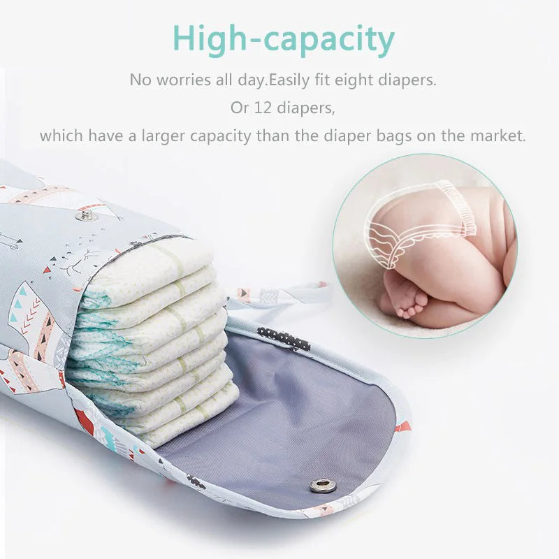 Baby Diaper Bag Waterproof Wet Dry Pack Mummy Storage Pouch Nappy Organizer Insert Tote Purse Travel Stroller Carry Bag by Smarsty