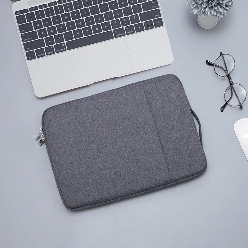Denim Laptop Sleeve With Padded Inner Compartment Zipper