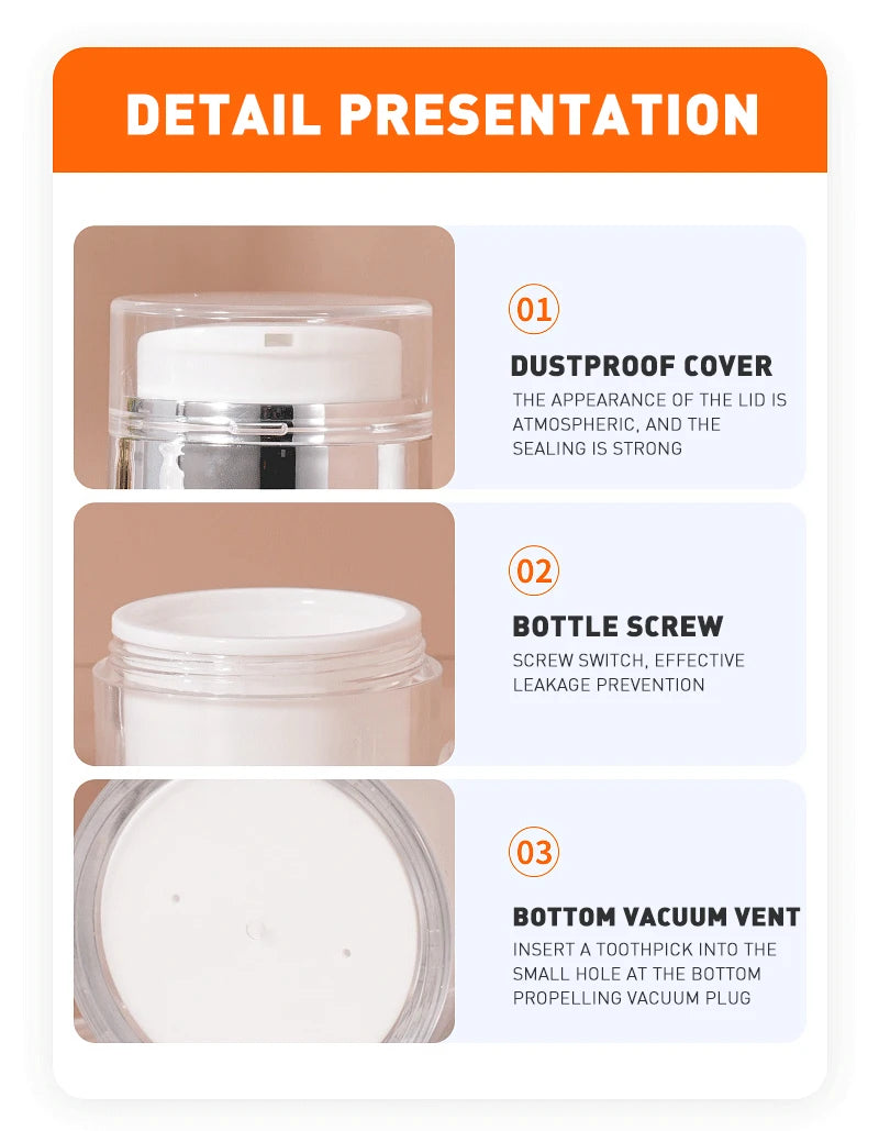 Airless Pump Jar for Makeup Lotion Refillable Container - Smarsty