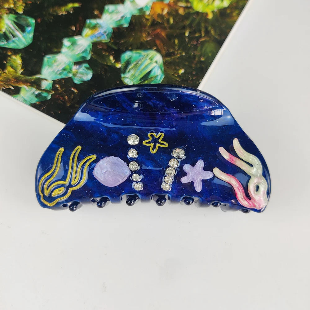 Handmade Large Sea Hair Claw Clips Acetate Beach Starfish - Smarsty