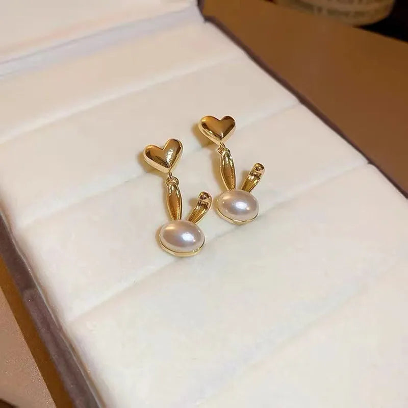 Pearl Long Earrings With Rhinestones For Wedding Fashion - Smarsty