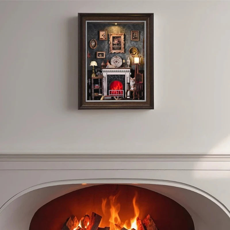 DIY Book Nook Kit 3D Miniature Wooden Doll House Photo Frame Ornament Bookshelf Insert Retro Booknook Decor For Birthday Gifts by Smarsty