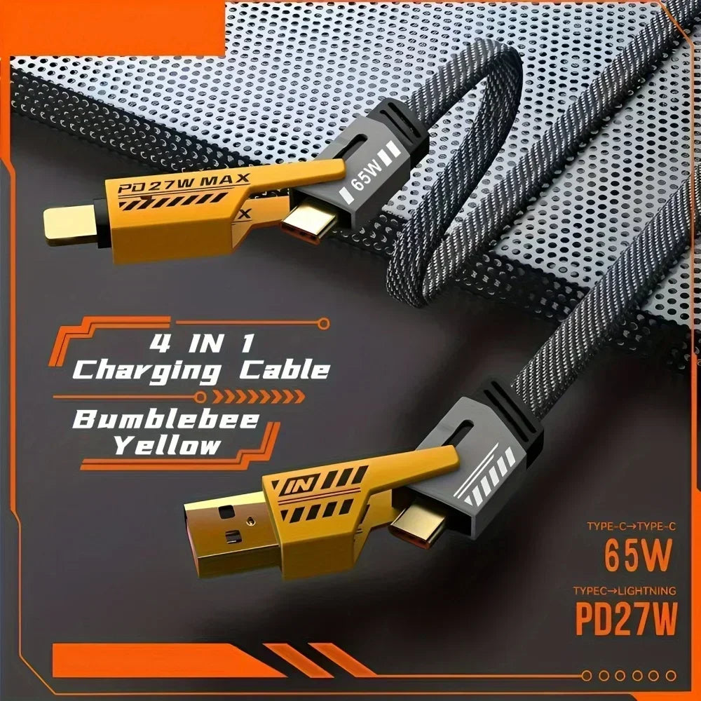 65W 4 in 1 Fast Charging USB Data Cable - Smarsty