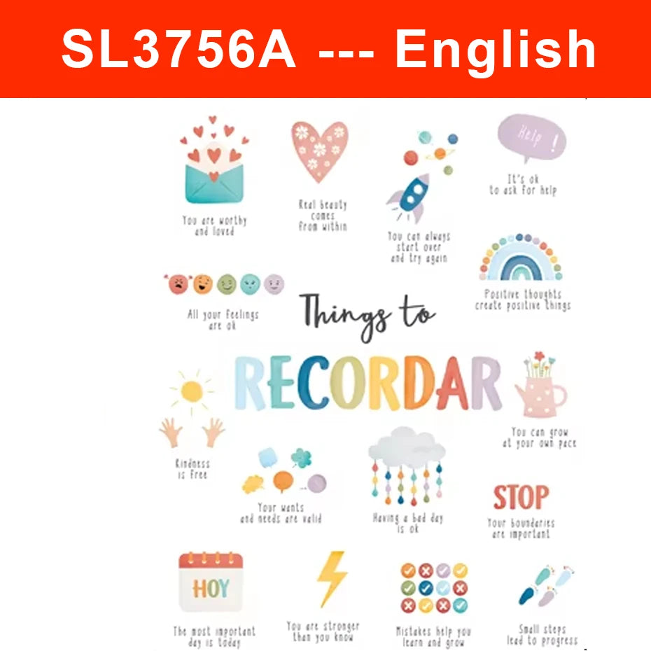 Spanish English Wall Sticker Art for Kids Rooms - Smarsty