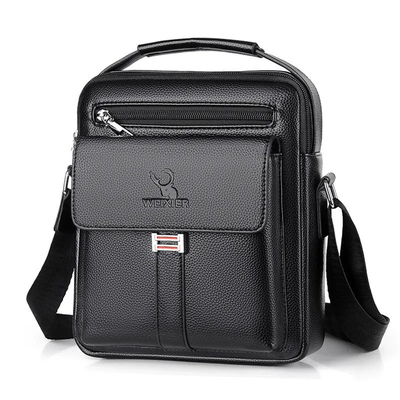 Mens Crossbody Bag Waterproof PU Leather Large Capacity - Smarsty