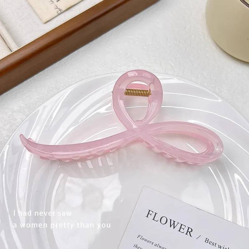 Jelly Color Bow Hair Claw Clip For Women Nonslip Hold - Smarsty