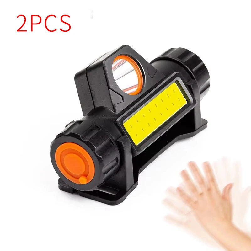COB LED Headlamp Torch Rechargeable Headwear Flashlight Outdoor Waterproof Camping Fishing Mining Lantern Headlight With Magnet by Smarsty