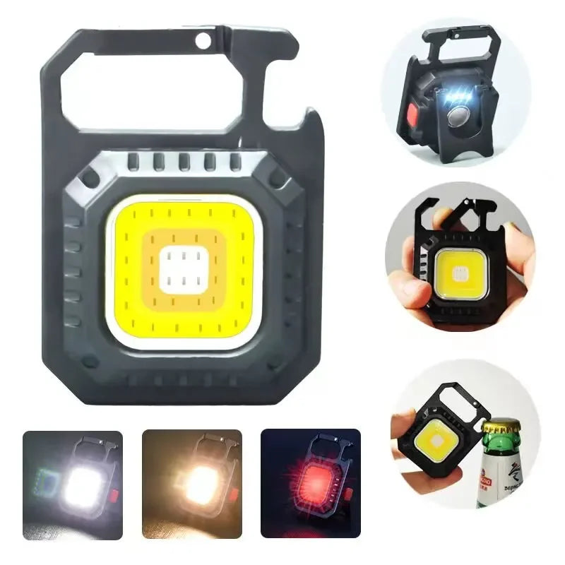 Mini LED Flashlight Magnetic COB Outdoor Camping Pocket Work Light 800 Lumens USB Rechargeable 7 Modes Spotlights - Smarsty