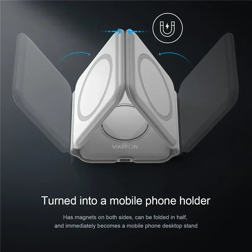 3 In 1 Wireless Charging Pad Foldable Desktop Charger - Smarsty