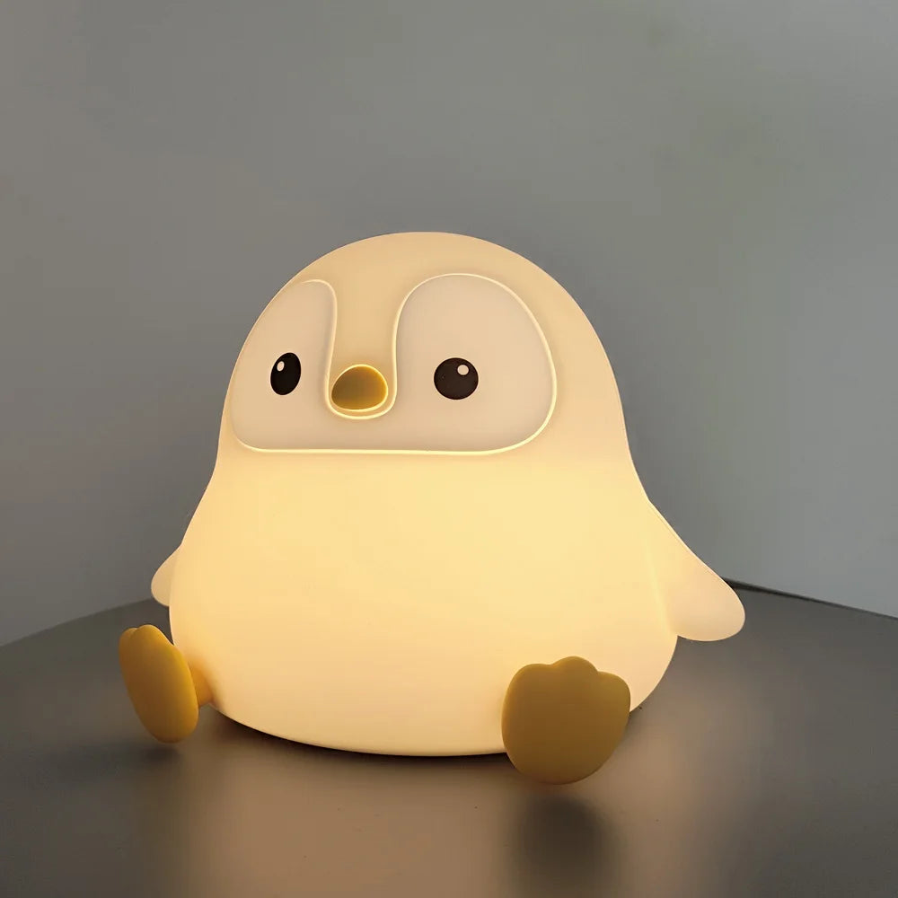 Cute Penguin Night Light Rechargeable Silicone Lamp for Kids - Smarsty
