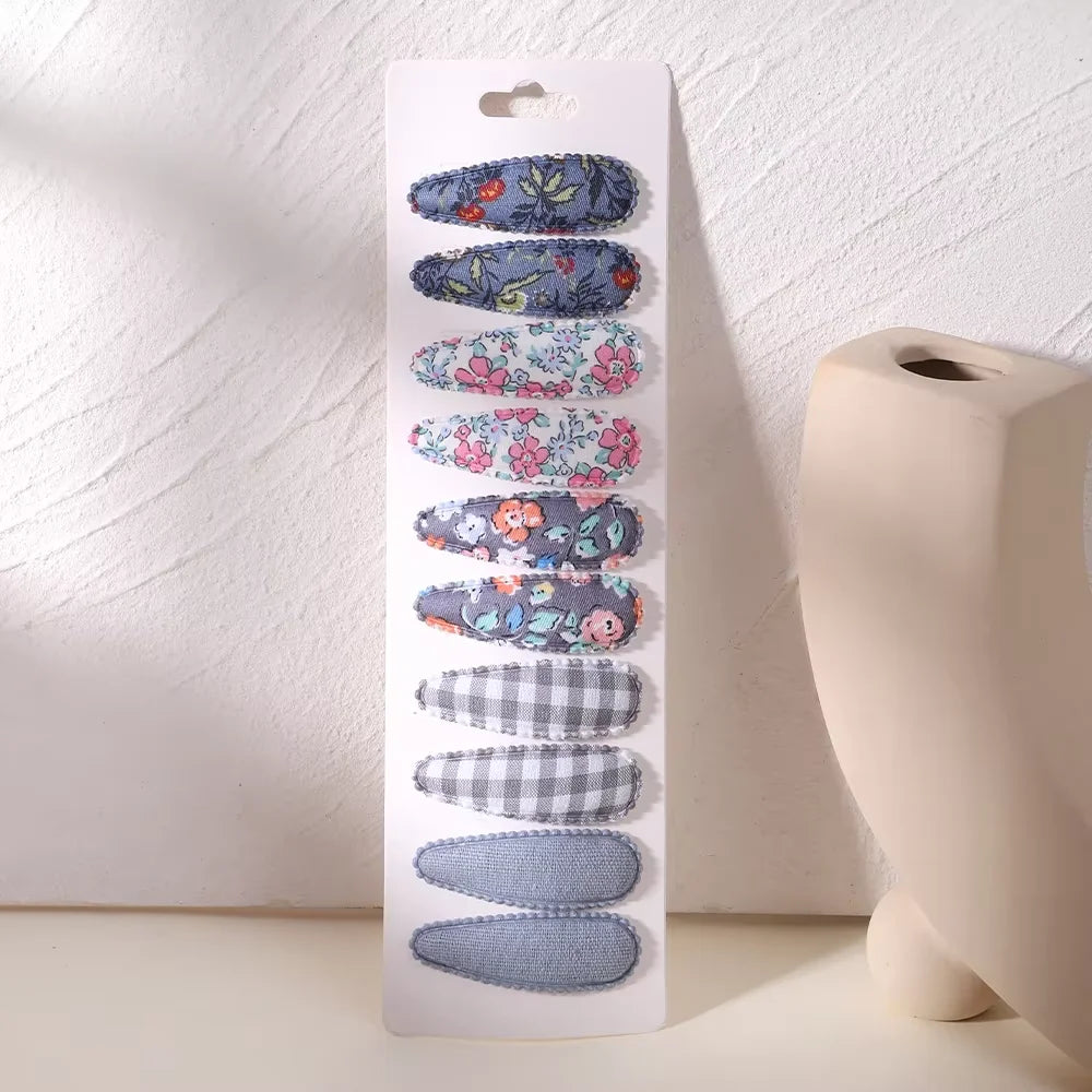 Newborn Cotton Hair Bow Snap Clips Set - Smarsty