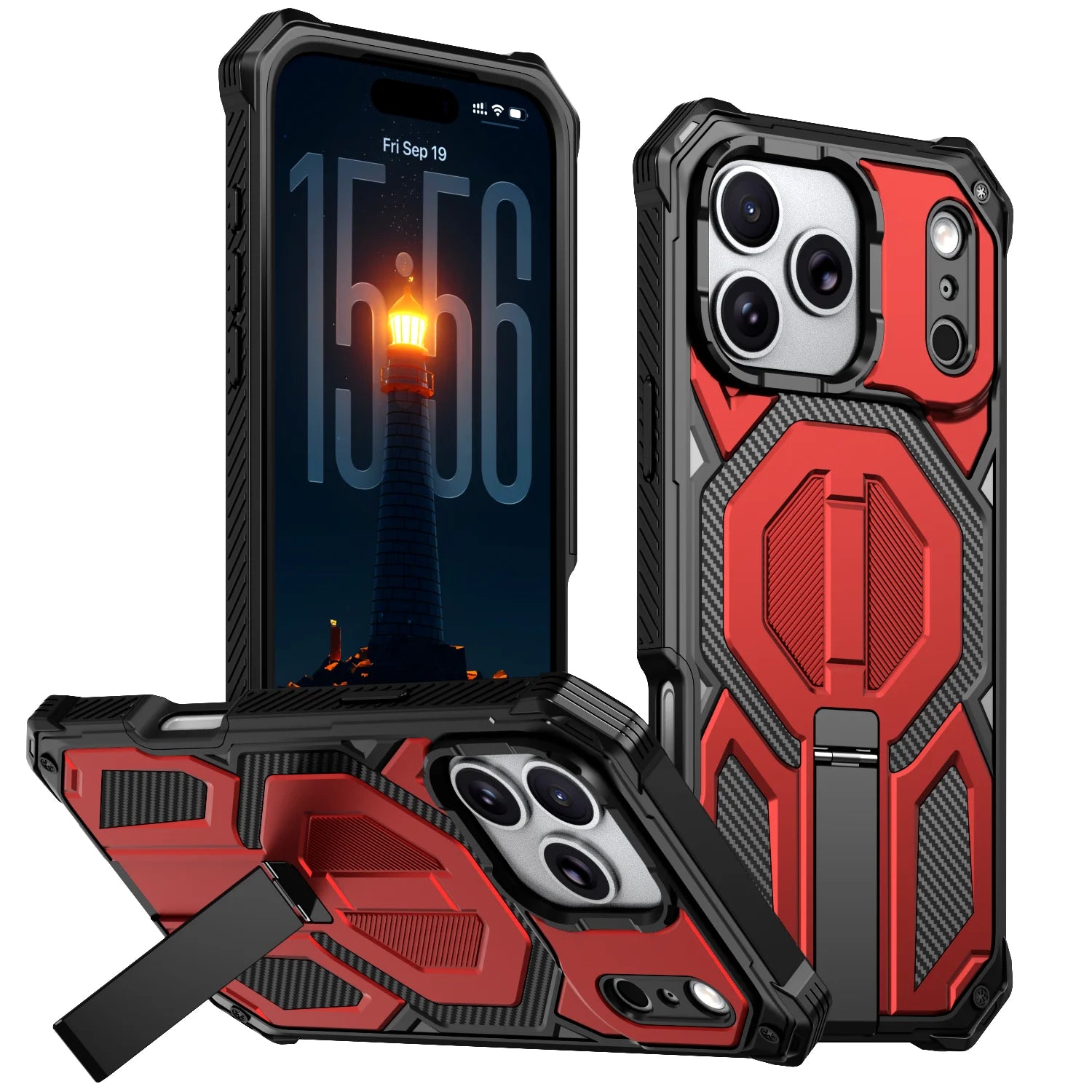 Case For iPhone 17 Air 16e 16 15 14 13 12 17 Pro Max Plus Coque For Magsafe Wireless Charging Magnetic Metal Stand Armor Cover