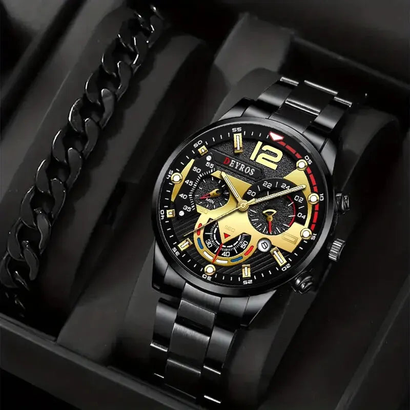 Luxury Men's Silver Quartz Watch With Luminous Feature - Smarsty