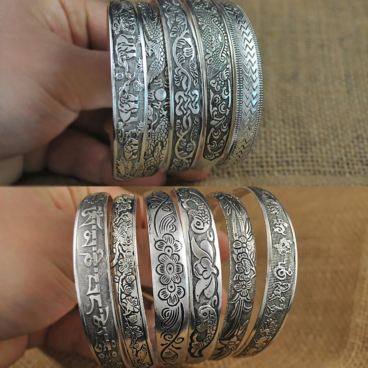 Vintage Tibetan Silver Cuff Bracelet for Unique Style - Smarsty