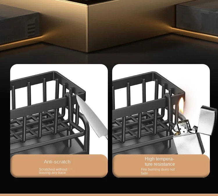 Kitchen Sink Draining Rack with Cleaning Cloth Storage - Smarsty