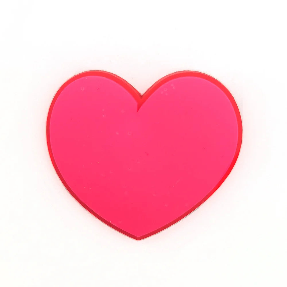 1Pcs PVC Pink Heart Shoe Charms Cute Animal Shoe Decorations Pins for Women Girls Sandal Buckles Accessories Gift