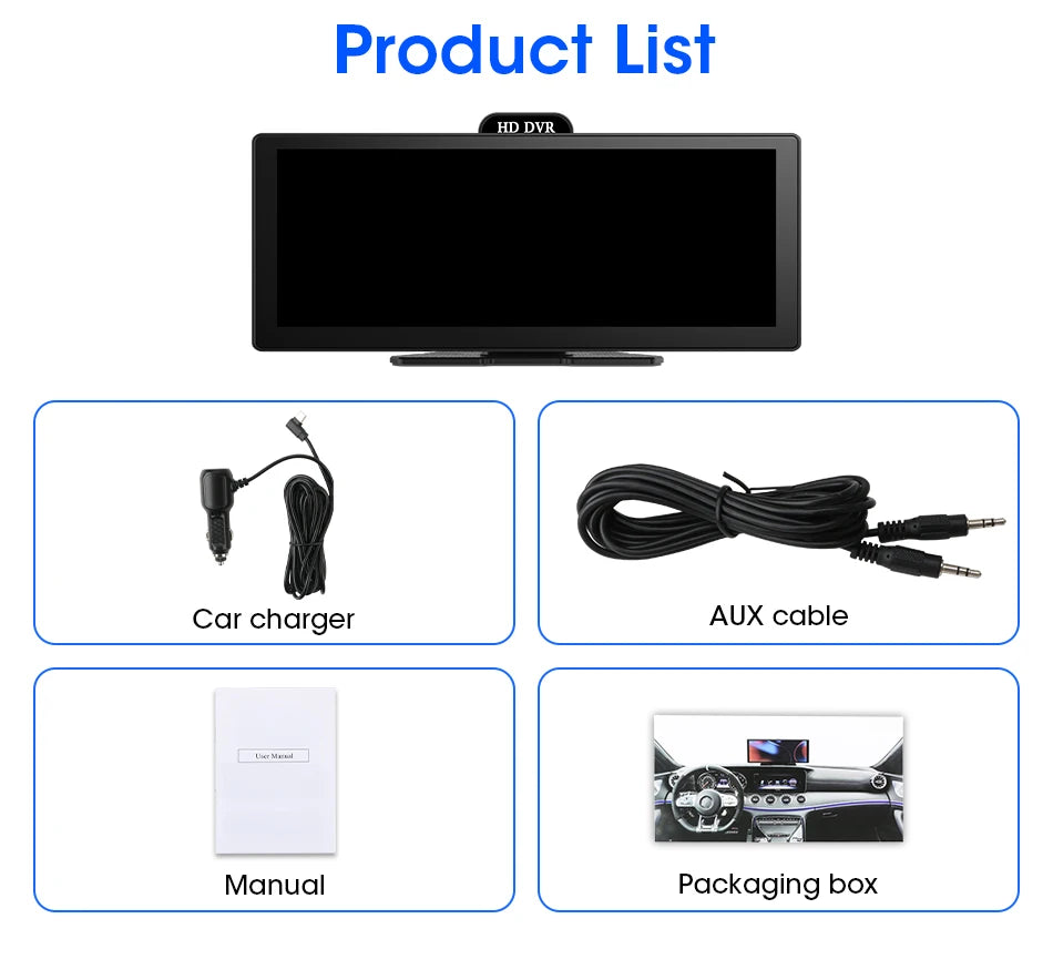 4K Dash Cam With Dual Lens GPS Navigation Wireless CarPlay - Smarsty