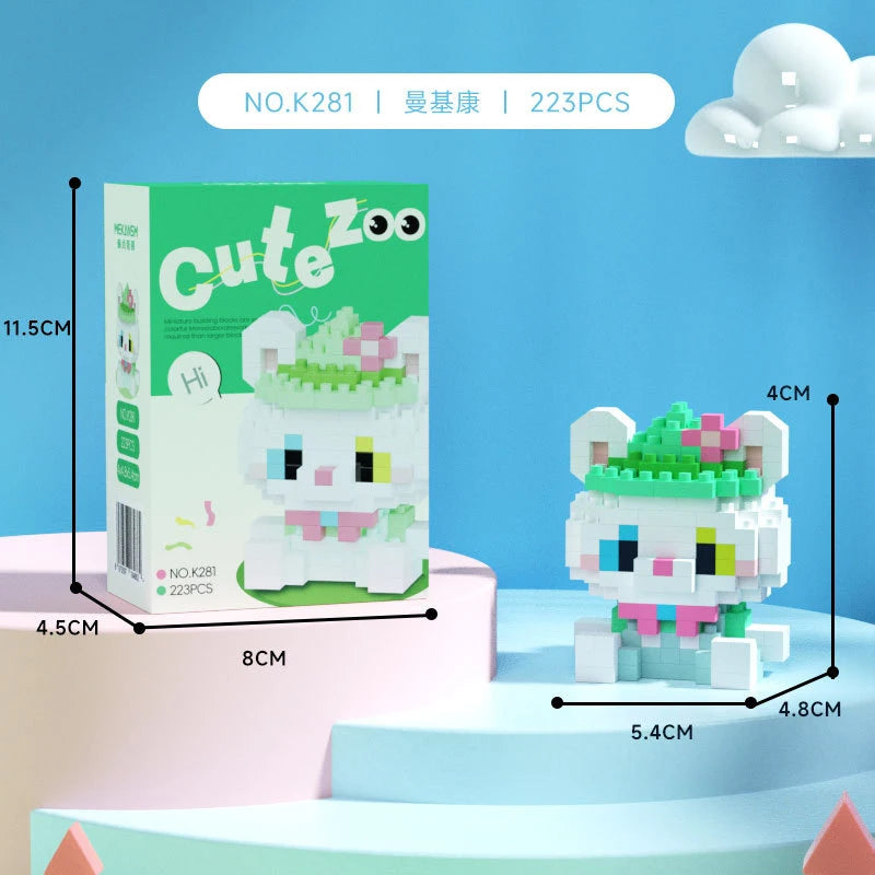 Animal Small Particle Dog Cat Mini Building Blocks DIY Assembly Brick Sets Educational Toys for Kid 10 To 12 Year Birthday Gift