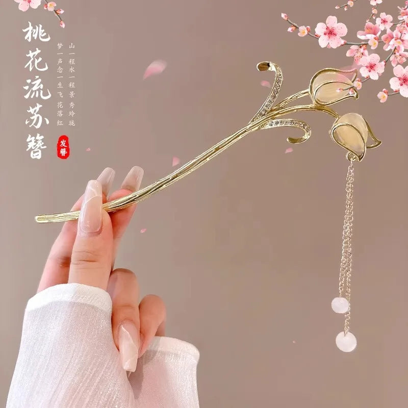 Vintage Chinese Style Flower Hairpin for Women - Smarsty