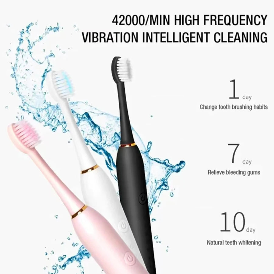 Electric Ultrasonic Toothbrush with Six Speed Modes - Smarsty