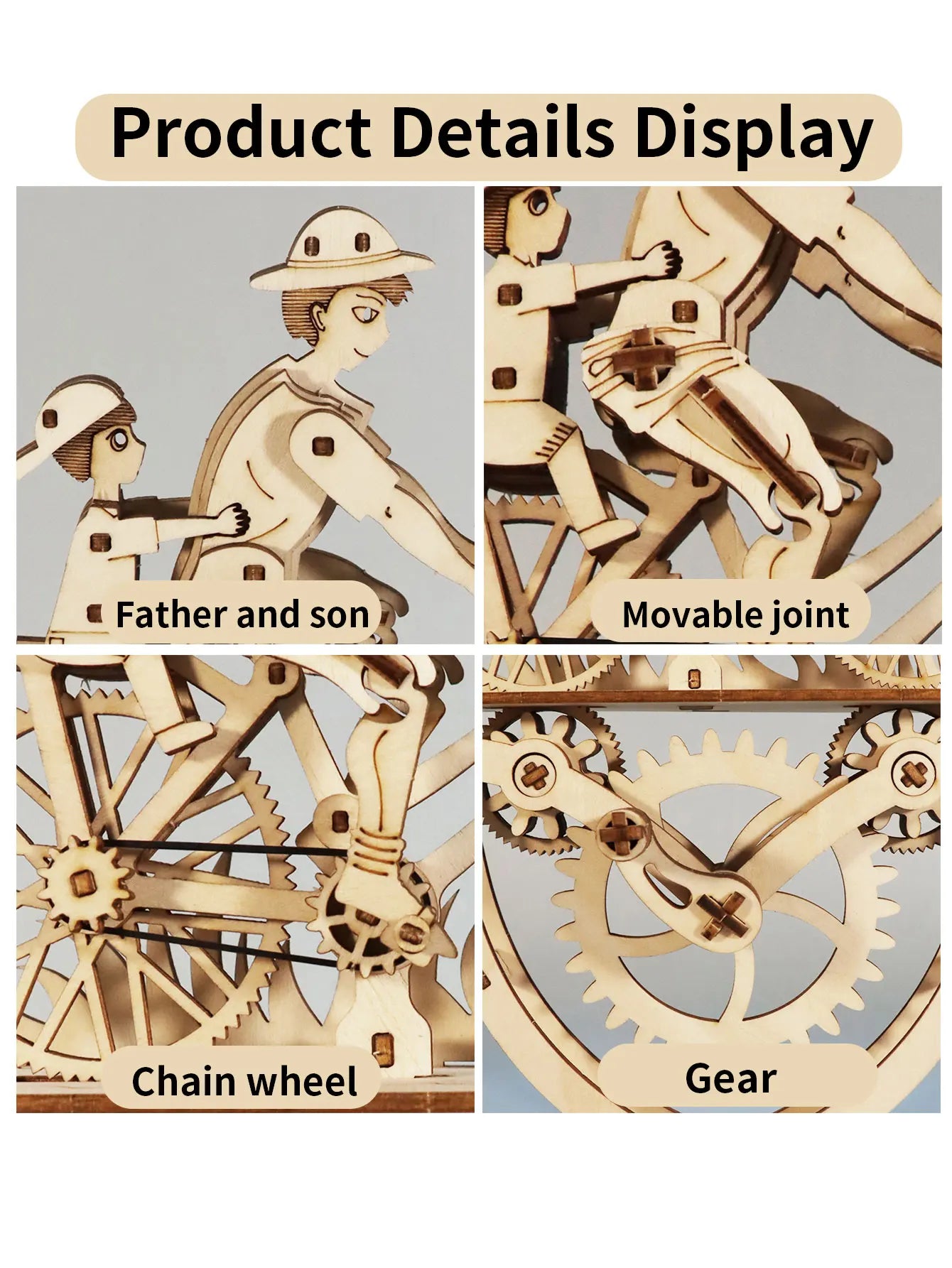 3D Wooden Puzzle for Adults Father And Daughter Handmade Assembly Model Kits DIY Craft Brain Teaser Birthday Or Christmas Gifts