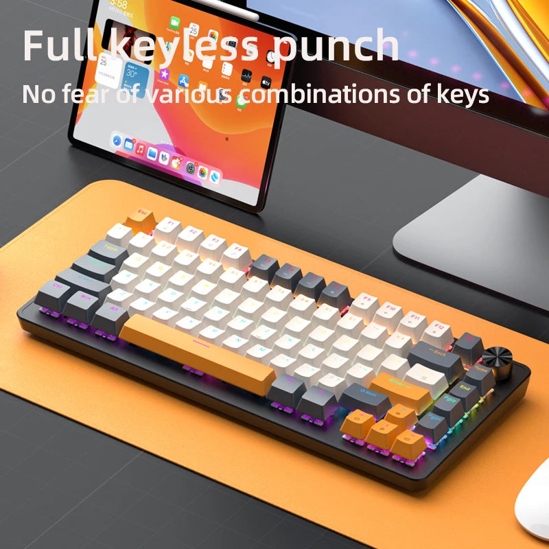 75 Percent Mechanical Keyboard With Media Knob Backlighting