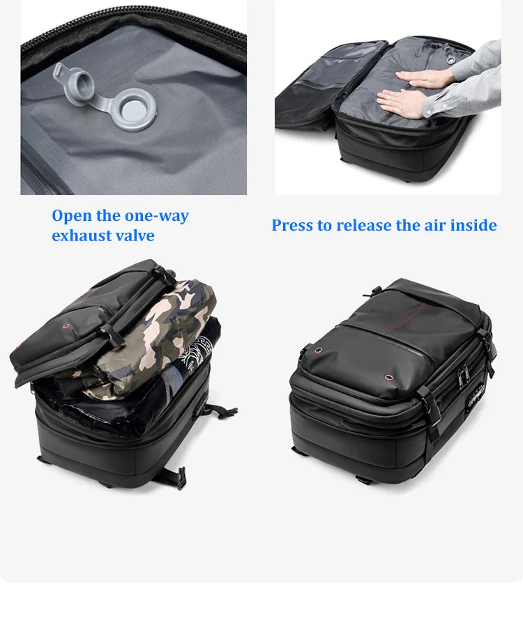 Travel Men 17 inch Laptop Backpack vacuum compression Backpack Business Large Capacity school Backpack expand outdoor backpack - Smarsty
