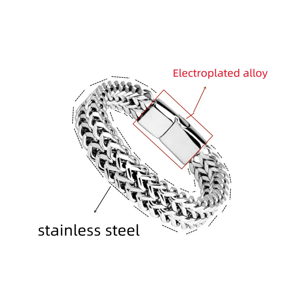 Stainless Steel Braided Magnetic Buckle Bracelet for Unisex - Smarsty