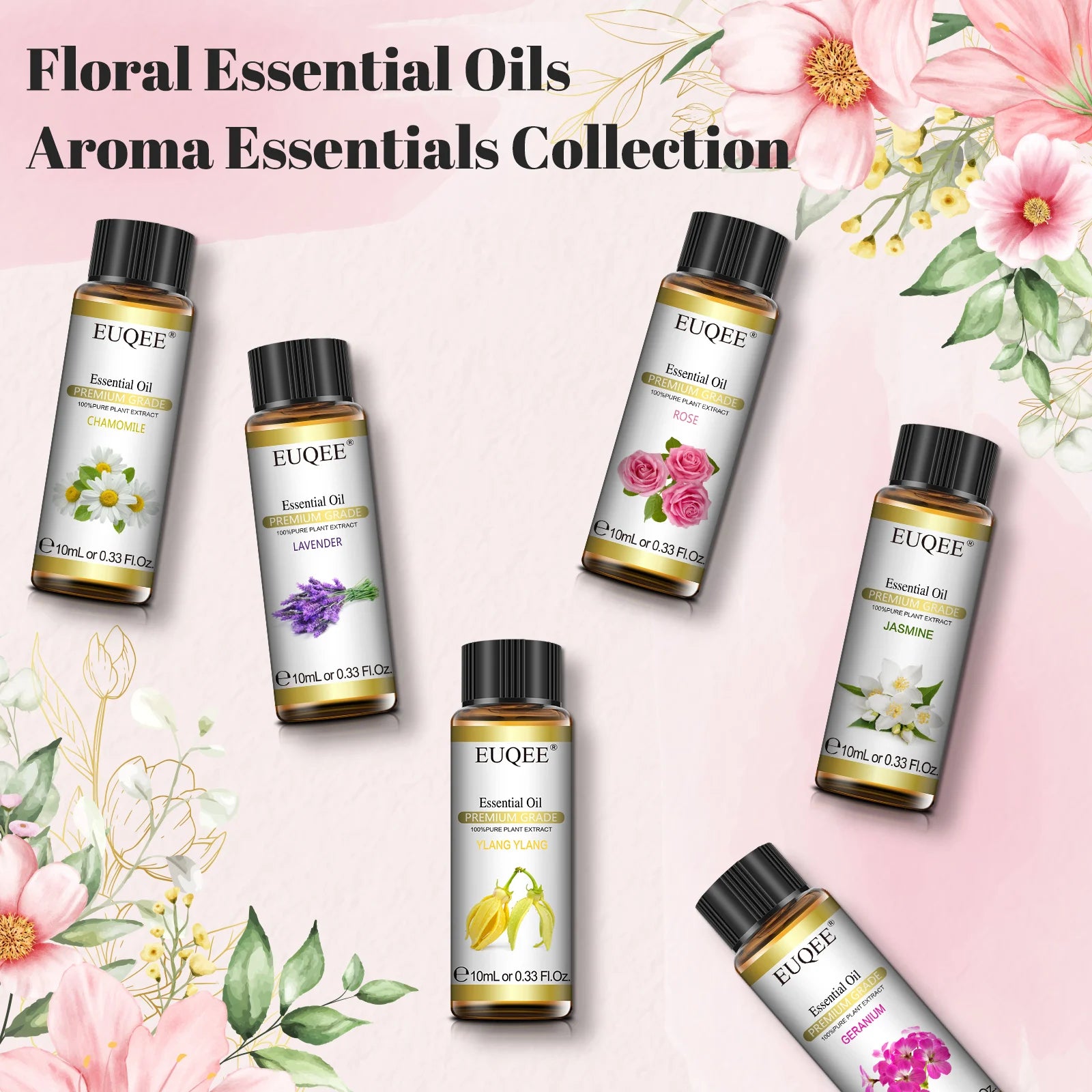 EUQEE Floral Essential Oils Set for Aromatherapy Diffusion - Smarsty