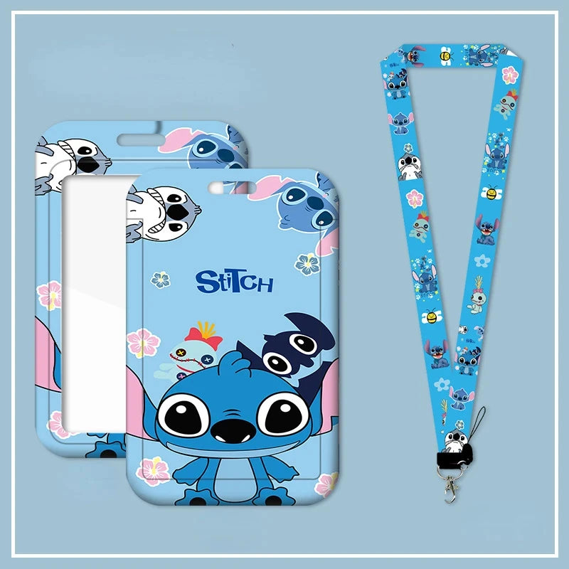 Disney Anime Credential Badge Holder Kawaii Stitch Card Holders Student Campus Lanyard Cards Holder Neck Straps for Kids Gift - Smarsty