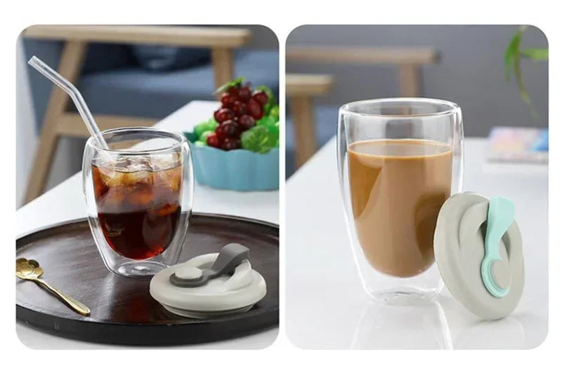 Double Wall Insulated Glass Mugs for Coffee and Tea - Smarsty