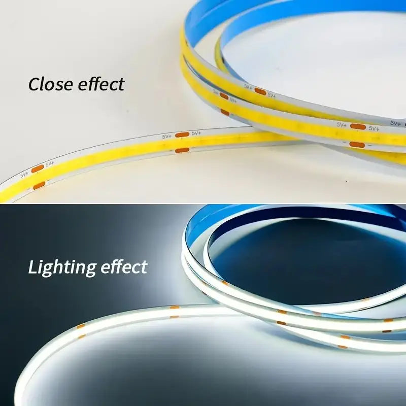 LED COB Light Strip Touch Dimmer Flexible Diode Tape 5V USB Linear Indoor Lighting Lamp Room DIY TV Mirror Backlight Wall Decor - Smarsty