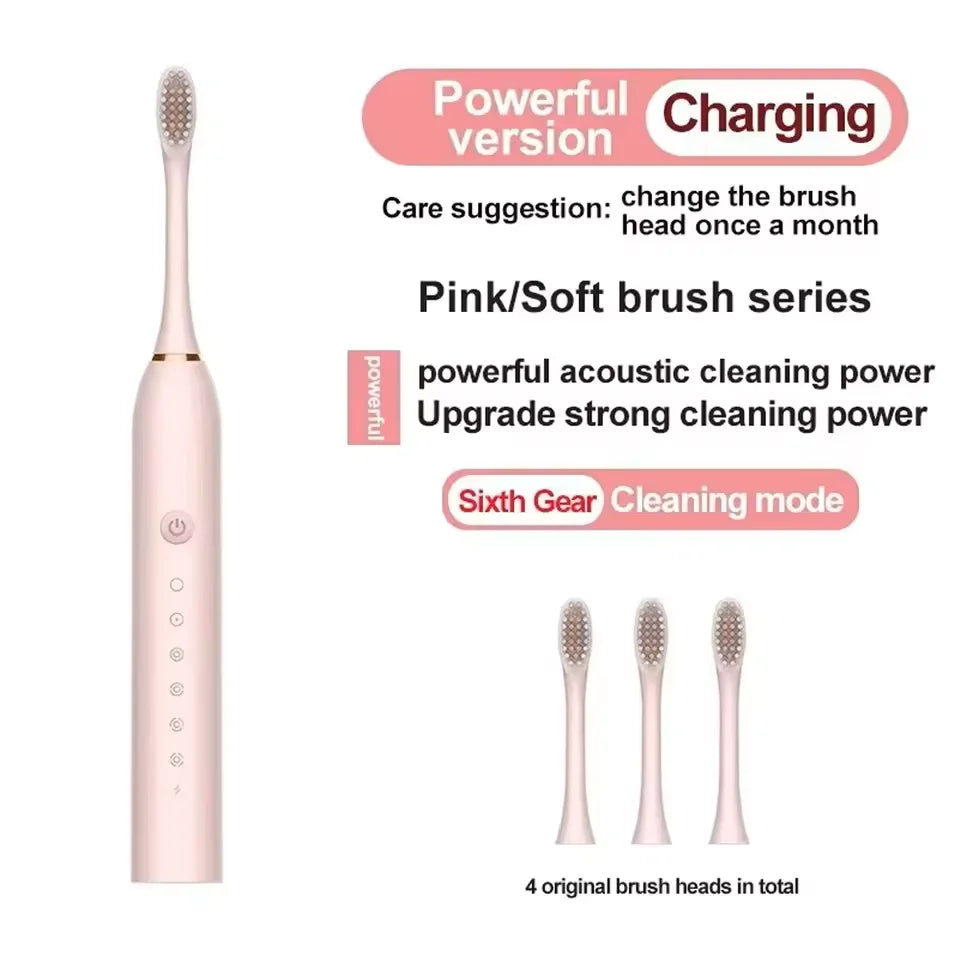 Electric Ultrasonic Toothbrush with Six Speed Modes - Smarsty