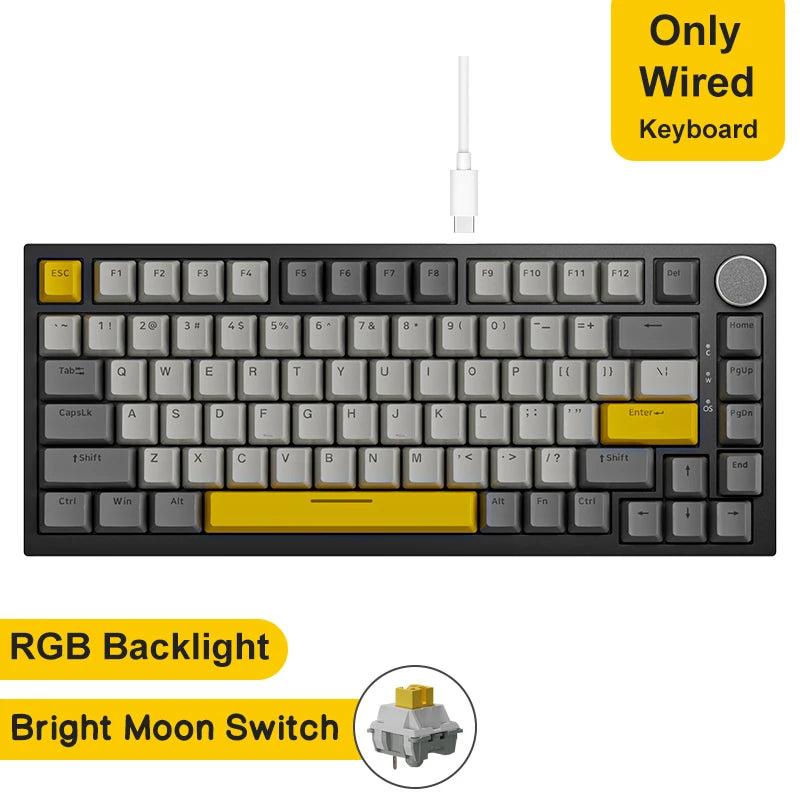 Gaming Mechanical Keyboard 82 Key 75 Percent Dual Mode
