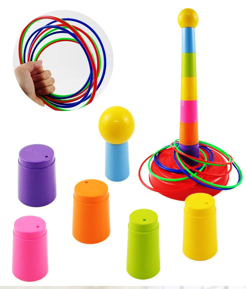 Children Throw Circle Game Ferrule Stacked Toys Fun Indoor Outdoor Parent-Child Interactive Circle Layers Early Education Gift - Smarsty
