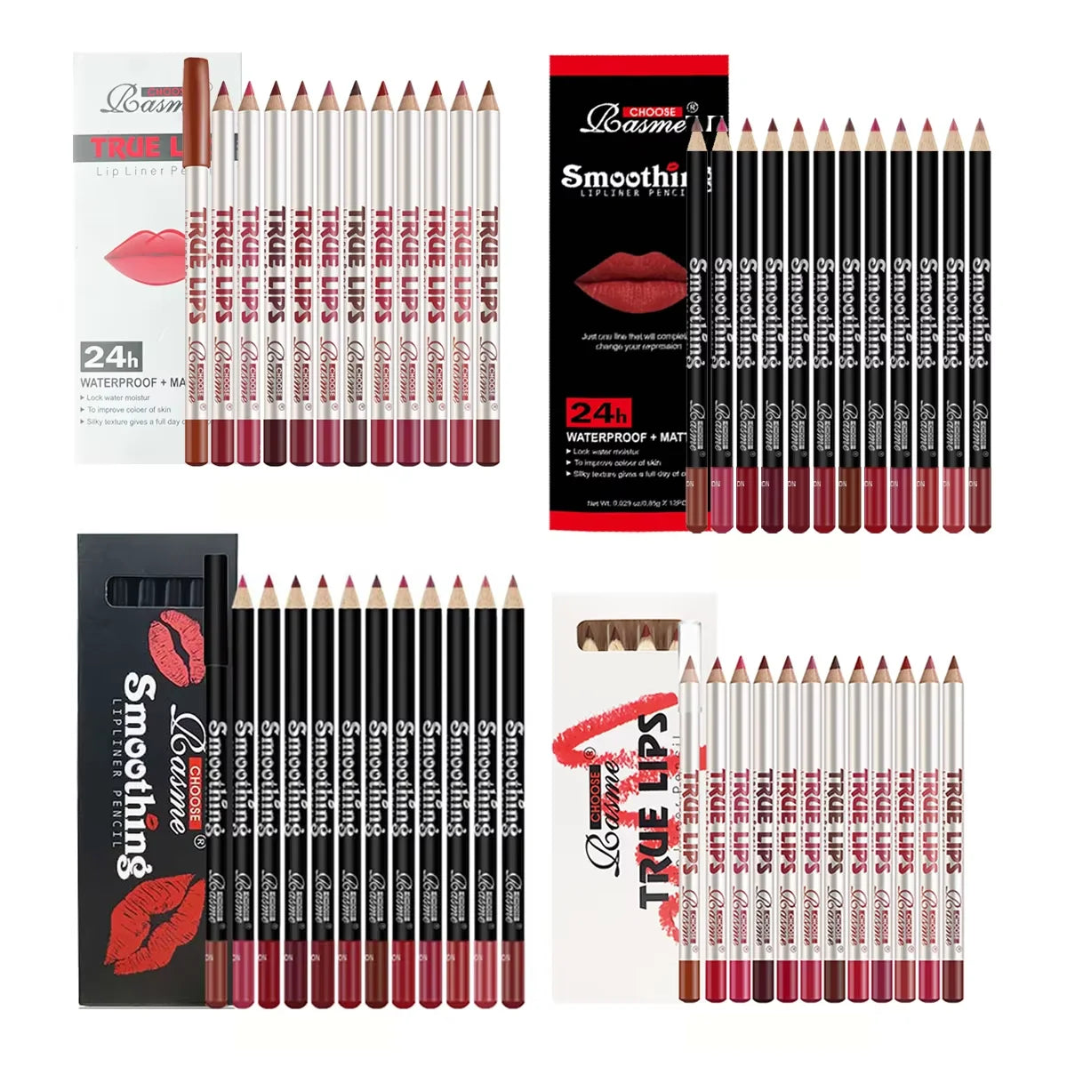 12 Piece Long Lasting Lipstick Set with Lip Liner - Smarsty