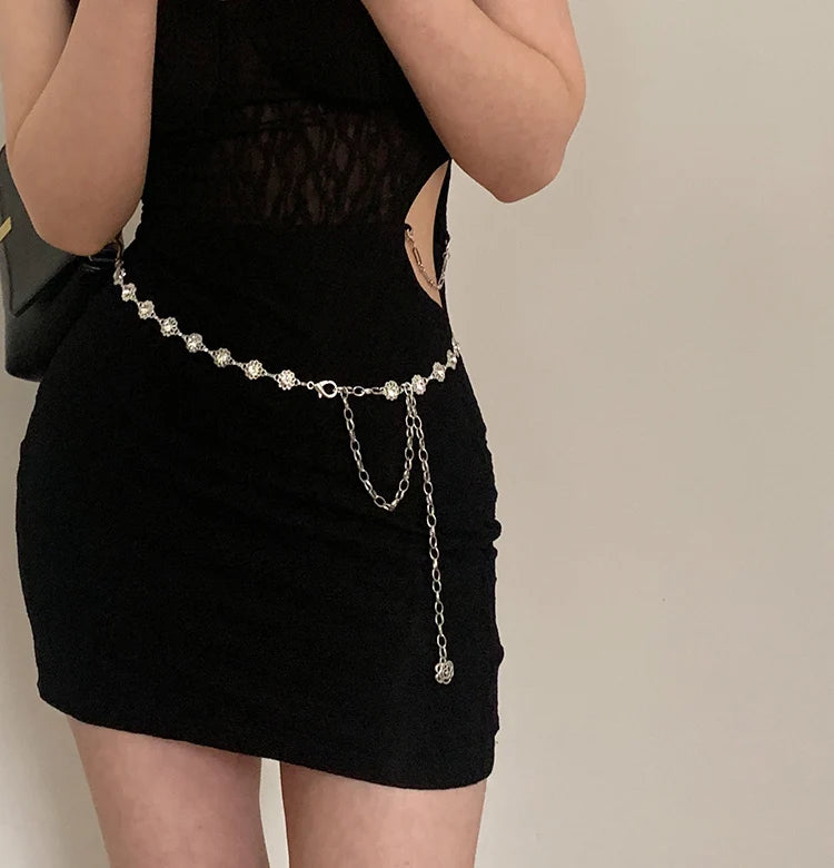 Metal Chatelaine Belt Thin Fashion Chain Accessory - Smarsty