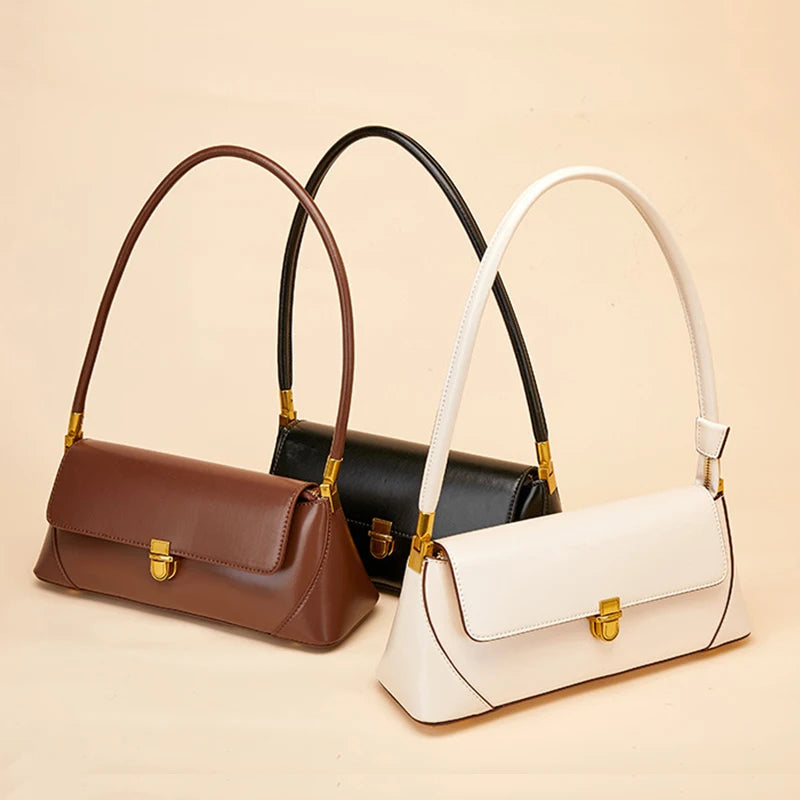 Lux Baguette Bag For Women Genuine Leather Shoulder - Smarsty