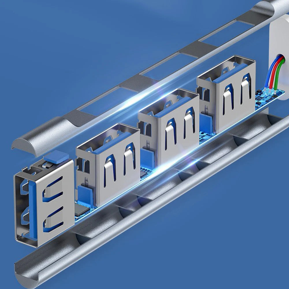 4-Port USB 3.0 Hub Adapter 5Gbps USB Data Hub USB C To USB Hub Multiple USB 3.0 Hub USB Port Expander for Laptop and PC